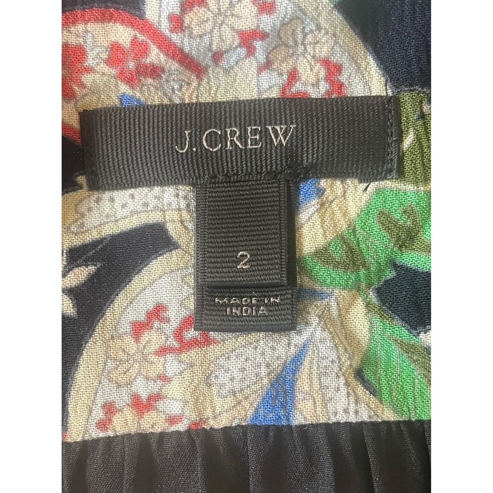J.Crew Navy Floral Flutter Sleeve Fit & Flare Dress Size 2 Cottagecore Boho - Picture 3 of 10